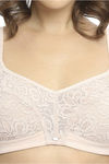 Soie Double Layered Non Wired Full Coverage Lace Bra - Peach Skin — thumbnail 5